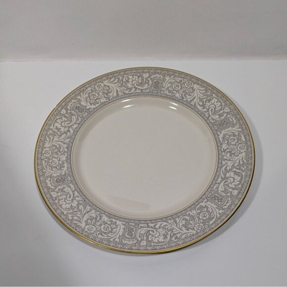 Franciscan Masterpiece China Renaissance Pattern Dinner Plate Gray Gold Trim USA - Picture 1 of 13